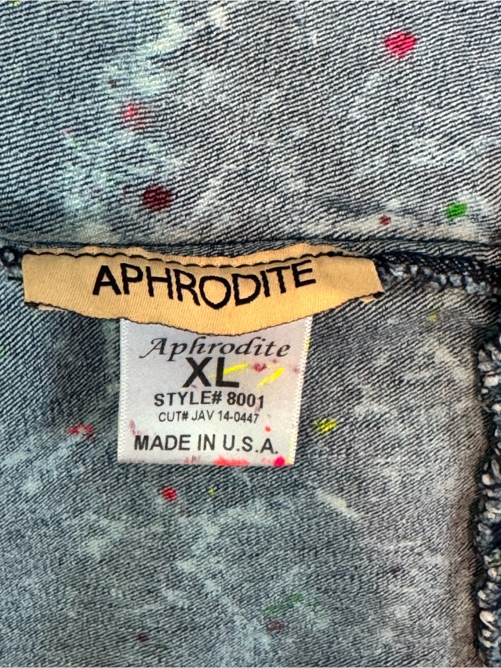Unique Denim Distressed Upcycled Vintage Hooded Jacket W/paint Splatter XL - Picture 5 of 6